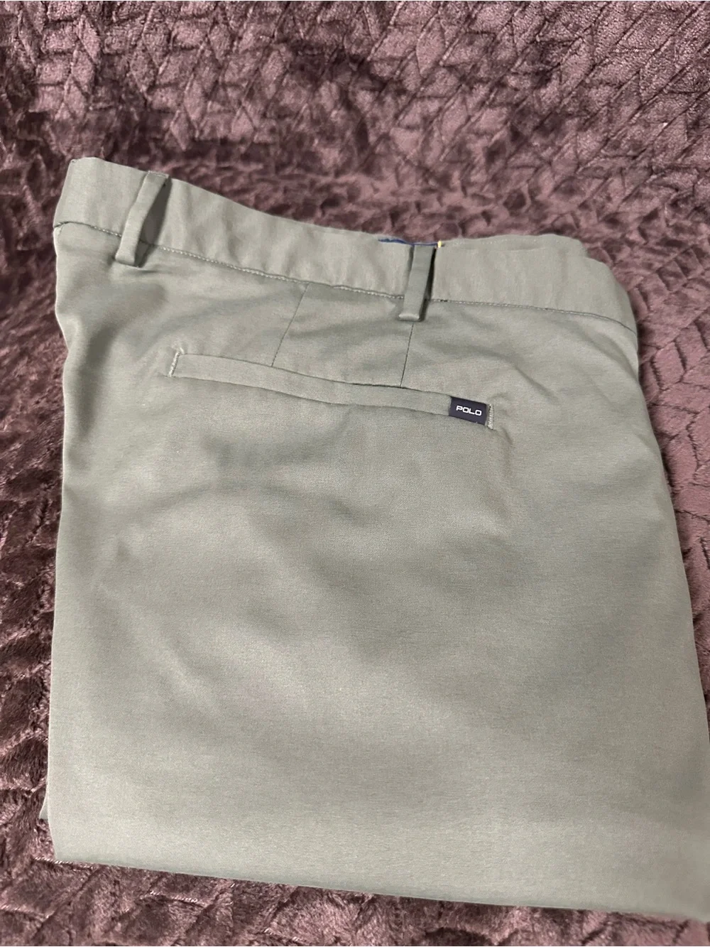 Polo by Ralph Lauren Olive Flat-Front Men’s Shorts Performance